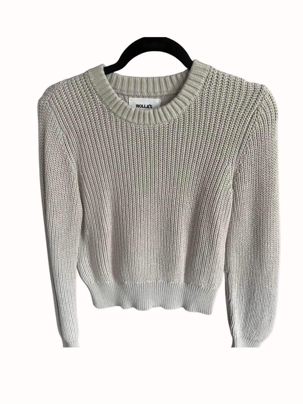 Rollas Knit Sweater, Size Medium, Beige